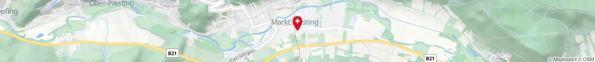 Kartendarstellung des Standorts für Piestingtal Apotheke in 2753 Markt Piesting